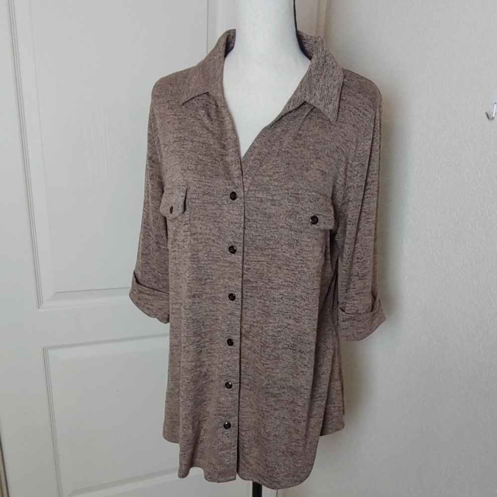 Olivia Blu Button Knit Top, XL